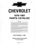 Previous Page - Parts Catalogue 10 September 1980